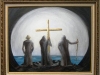 Three Robed Men with Cross-16x20-Oil on Canvas-$350.00